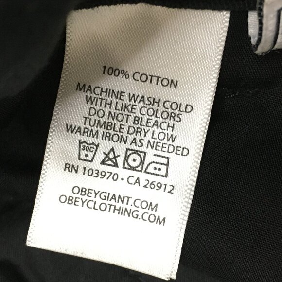 OBEY Black White Logo Embroidery Flap Cargo Pockets Pant Jeans - Picture 3 of 14